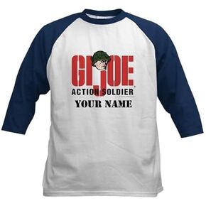 CafePress Custom Personalized GI Joe Action Soldier Baseball Jersey Kids Cotton Baseball Jersey, 3/4 Raglan Sleeve Shirt in Saudi Arabia