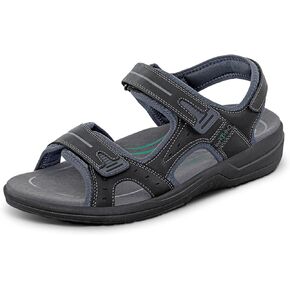 Orthofeet Men's Orthopedic Leather Gemini Adjustable Sandals in Kuwait