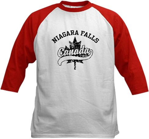 CafePress Niagara Falls Canada Kids Baseball Jersey Kids Cotton Baseball Jersey, 3/4 Raglan Sleeve Shirt in Saudi Arabia