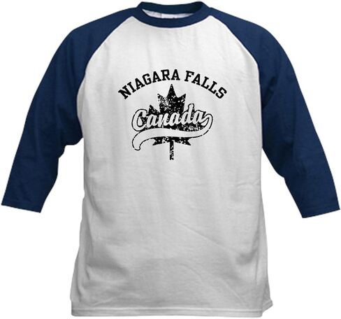 Cafepress Niagara Falls Canada Kids Baseball Jersey Kids Cotton Baseball Jersey ، 3/4 Raglan Sleeve Shirt in Kuwait