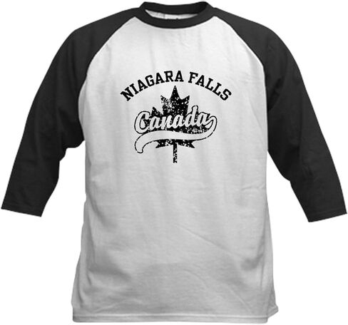Cafepress Niagara Falls Canada Kids Baseball Jersey Kids Cotton Baseball Jersey ، 3/4 Raglan Sleeve Shirt in Kuwait