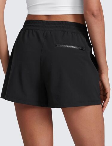 CRZ Yoga Stretch Stretch Shorts for Women 3 "شحنات خفيفة الوزن للسفر الرياضي في الهواء الطلق مع جيوب الرمز البريدي مقاومة الماء in Saudi Arabia