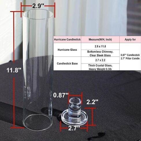 VOHO Hurricane Candlestick Holders Set of 6, Clear Glass Hurricane Candle Holder for Centerpiece Table Decorations, Bottomless Hurricane Glass & Candle Sticks Holder Decor for Wedding, Birthday, Party in Kuwait