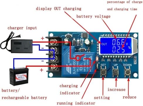 10A 30A 6-60V AD-ASID SOLAR CONTRANT CONTRY MODULE مع مؤشر LED حماية الشحن الرقمي (XY-L30A-30A) in Kuwait