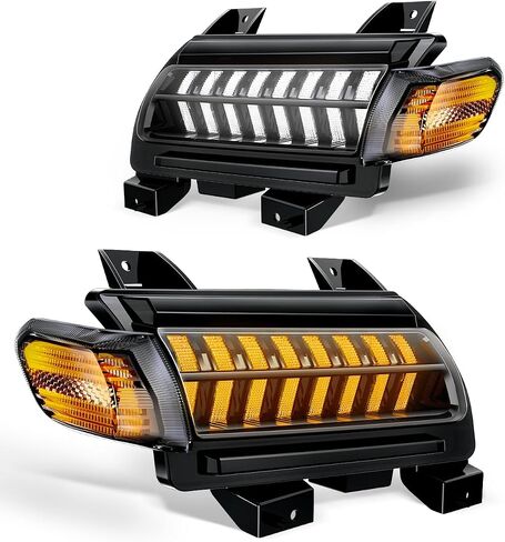 ترقية جديدة للعدسة الدخان LED Fender Light Kit لـ JL Wrangler JT Gladiator ، مصابيح إشارة LED مع استبدال مصابيح DRL و Side Marker لجيب Wrangler JL JT 2018-2023 in Kuwait