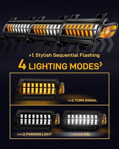 ترقية جديدة للعدسة الدخان LED Fender Light Kit لـ JL Wrangler JT Gladiator ، مصابيح إشارة LED مع استبدال مصابيح DRL و Side Marker لجيب Wrangler JL JT 2018-2023 in Kuwait