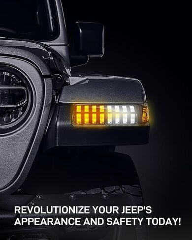 ترقية جديدة للعدسة الدخان LED Fender Light Kit لـ JL Wrangler JT Gladiator ، مصابيح إشارة LED مع استبدال مصابيح DRL و Side Marker لجيب Wrangler JL JT 2018-2023 in Kuwait