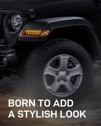 ترقية جديدة للعدسة الدخان LED Fender Light Kit لـ JL Wrangler JT Gladiator ، مصابيح إشارة LED مع استبدال مصابيح DRL و Side Marker لجيب Wrangler JL JT 2018-2023 in Kuwait