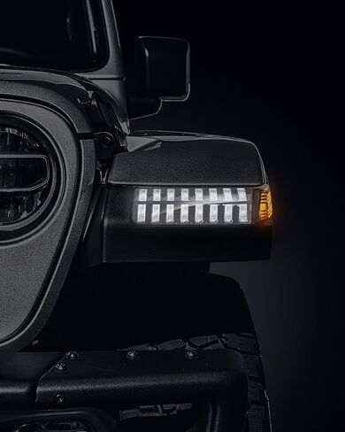 ترقية جديدة للعدسة الدخان LED Fender Light Kit لـ JL Wrangler JT Gladiator ، مصابيح إشارة LED مع استبدال مصابيح DRL و Side Marker لجيب Wrangler JL JT 2018-2023 in Kuwait