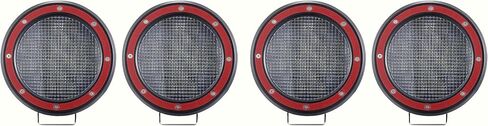 Black Horse Classic Roll Bar Incl. Set of 5.3" Dia.Led Lights w/Red Trim Rings Stainless Steel Compatible with 2020-2024 Jeep Gladiator-RB09SS-PLFR in Saudi Arabia