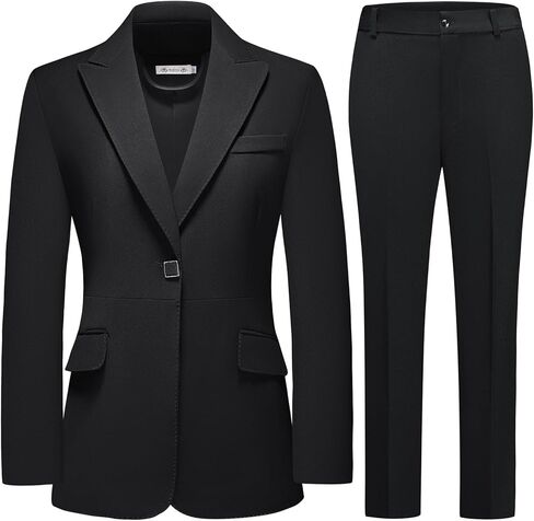 MODFUL Pant Suits for Women Business Suit Set 2 Piece Slim Fit Blazer Jacket One Button Formal Suit in Kuwait