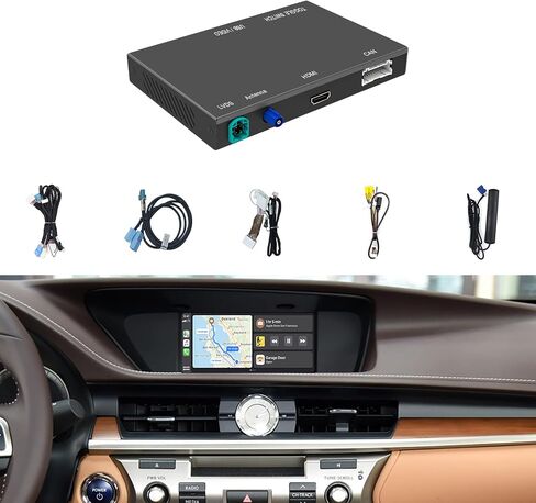 Wireless CarPlay + Android Auto + Mirroring Retrofit Module Kit, Compatible with Lexus ES200 ES250 ES260 ES300 ES350 from 2015-2019 Knob Controller Models in Saudi Arabia