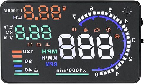 سيارة 5.5 بوصة سيارة HUD ، شاشة سرعة شاشة الزجاج الأمامي ، OBD 2 EU OBD متوافقة ، مع قياس الأميال في القيادة للسيارات in Saudi Arabia