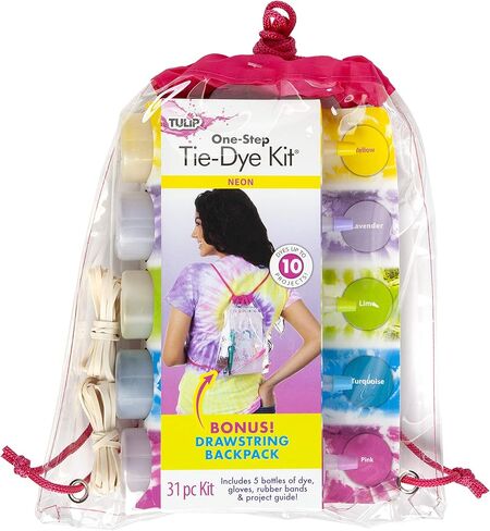 Tulip One-Step Tie-Dye Kit Backpack Kit Beachy Blues, 31pc, Party and Craft Supplies, Vibrant Colors for Fashion Art Projects, Blue, Green in Kuwait