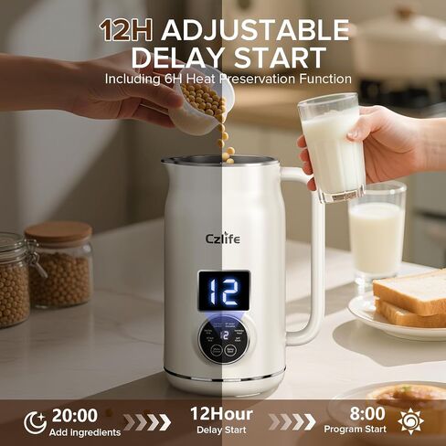 N7 Nut Milk Maker, 50oz (1.5L) Automatic Soy Milk Maker Machine for Homemade Oat Milk, Nutmilk, Juice, Milkshake, Baby Food, Grains, Almonds Milk Maker with Delay Start/Keep Warm/Clean in Saudi Arabia