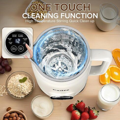 N7 Nut Milk Maker, 50oz (1.5L) Automatic Soy Milk Maker Machine for Homemade Oat Milk, Nutmilk, Juice, Milkshake, Baby Food, Grains, Almonds Milk Maker with Delay Start/Keep Warm/Clean in Saudi Arabia