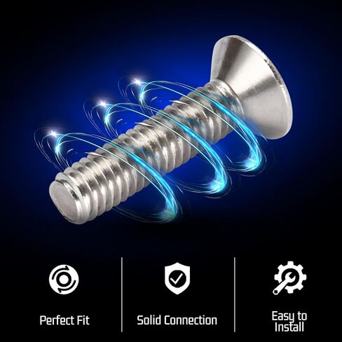 مسمار برأس غاطس بمقبس مسدس بقطارة DIN 7991 - A2 من الفولاذ المقاوم للصدأ - نقل عزم دوران عالٍ، لمسة نهائية من الفولاذ الطبيعي - خيط M6 × طول 25 مم - مجموعة من 50 قطعة in Kuwait