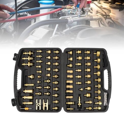 أدوات تكييف Automotive Conditioning Test Test Kit Premium Brass AC AC ACT ACT AUTS AUTS CONFTRUSHT 77 PIETS CONFICE REPAR in Saudi Arabia