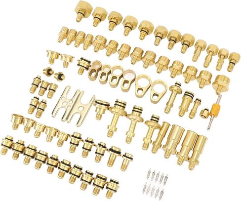 أدوات تكييف Automotive Conditioning Test Test Kit Premium Brass AC AC ACT ACT AUTS AUTS CONFTRUSHT 77 PIETS CONFICE REPAR in Saudi Arabia