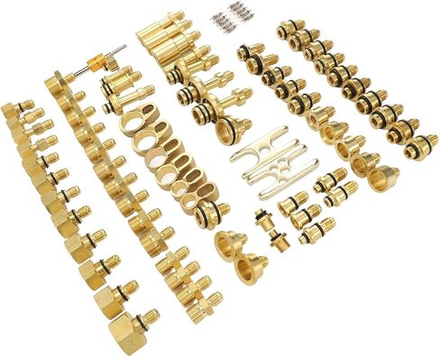 أدوات تكييف Automotive Conditioning Test Test Kit Premium Brass AC AC ACT ACT AUTS AUTS CONFTRUSHT 77 PIETS CONFICE REPAR in Saudi Arabia