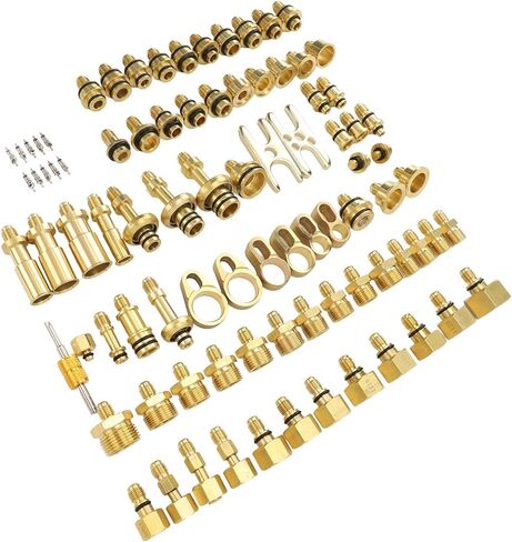 أدوات تكييف Automotive Conditioning Test Test Kit Premium Brass AC AC ACT ACT AUTS AUTS CONFTRUSHT 77 PIETS CONFICE REPAR in Saudi Arabia