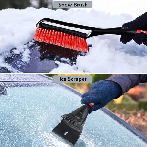 FOVAL 27" Ice Scraper Snow Brush, Wider Snow Scraper(4.73" Width) Snow Removal Car Brush with Comfortable Foam Grip for Cars, Trucks, SUVs, Windshield, Window - Winter Tool in Kuwait