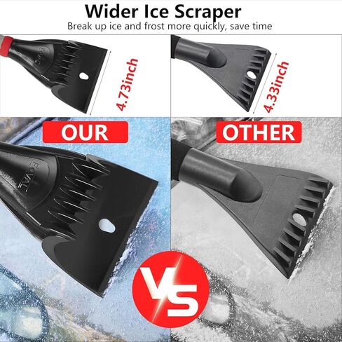 FOVAL 27" Ice Scraper Snow Brush, Wider Snow Scraper(4.73" Width) Snow Removal Car Brush with Comfortable Foam Grip for Cars, Trucks, SUVs, Windshield, Window - Winter Tool in Kuwait