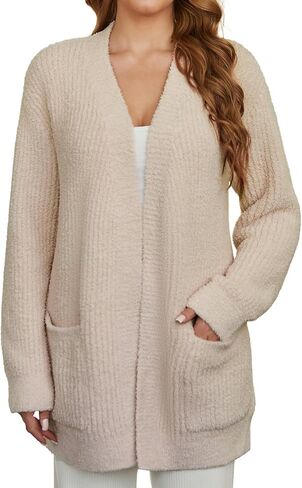 Snuggle Sac Cardigan Sweaters for Women with Pocket Trendy Casual Long Sleeve Tops Open Front Fall Winter Coats in Saudi Arabia