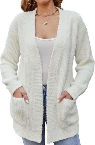 Snuggle Sac Cardigan Sweaters for Women with Pocket Trendy Casual Long Sleeve Tops Open Front Fall Winter Coats in Saudi Arabia