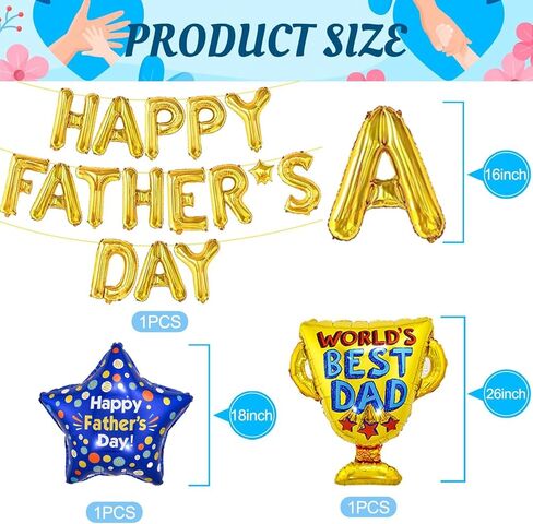 تتضمن مجموعة بالونات ديكورات عيد الأب لافتة بالونات من رقائق الفويل للأب على الإطلاق وبالون مطرقة مفك كهربائي من أجل لوازم تزيين حفلات عيد الأب السعيد (أزرق) in Kuwait