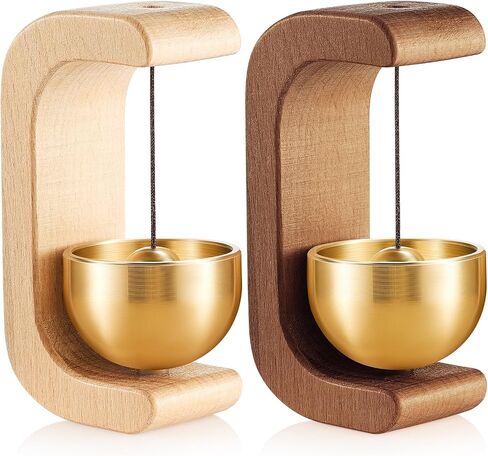 Zonon 2 Pcs Shopkeepers Bell for Door Opening Magnetic Shopkeepers Bell C Shape Door Open Chime for Refrigerator Room Garden Restaurant Housewarming Gift(Black Walnut,Beech) in Saudi Arabia