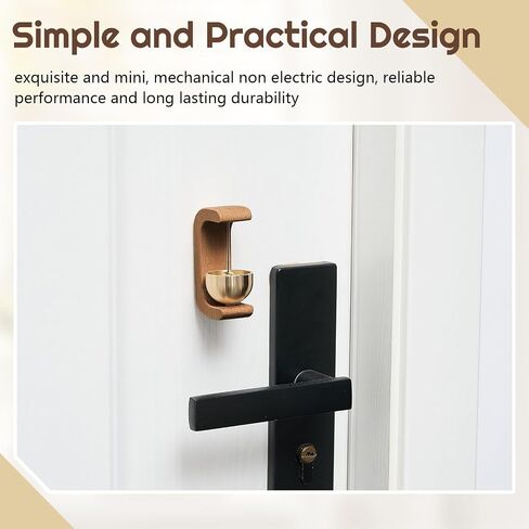 Zonon 2 Pcs Shopkeepers Bell for Door Opening Magnetic Shopkeepers Bell C Shape Door Open Chime for Refrigerator Room Garden Restaurant Housewarming Gift(Black Walnut,Beech) in Saudi Arabia