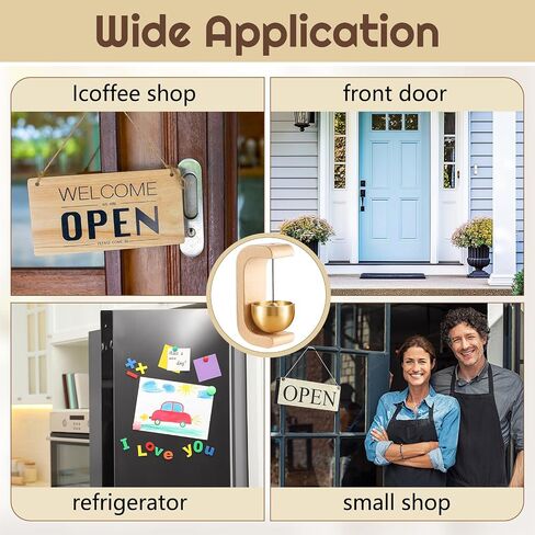 Zonon 2 Pcs Shopkeepers Bell for Door Opening Magnetic Shopkeepers Bell C Shape Door Open Chime for Refrigerator Room Garden Restaurant Housewarming Gift(Black Walnut,Beech) in Saudi Arabia