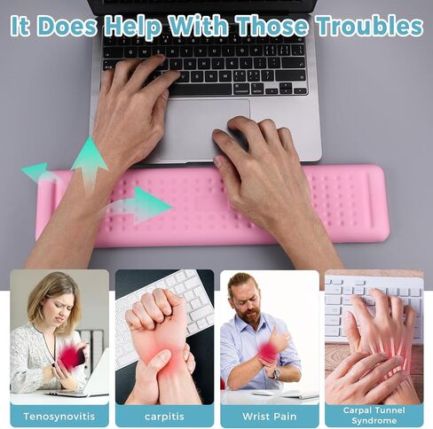 Aelfox Wide Gaming Keyboard Wrist Rest, Ergonomic Comfortable Armrest/Elbow Rest Pad, Memory Foam Wrist Pad for Keyboard Laptop Computer Wrist Support in Home Office（17.32 x 3.94 x 0.79 Inch） in Saudi Arabia