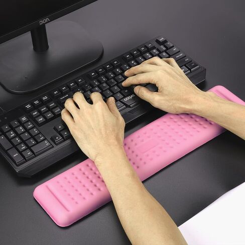 Aelfox Wide Gaming Keyboard Wrist Rest, Ergonomic Comfortable Armrest/Elbow Rest Pad, Memory Foam Wrist Pad for Keyboard Laptop Computer Wrist Support in Home Office（17.32 x 3.94 x 0.79 Inch） in Saudi Arabia