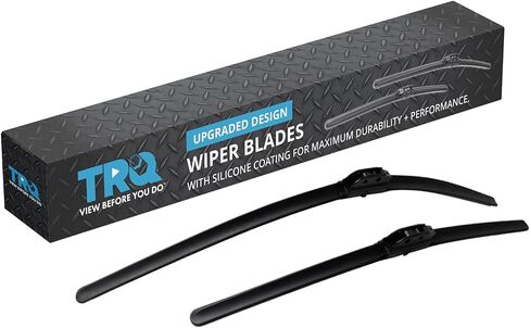 TRQ Premium Windshield Wiper Blades 18 & 26 Inch Silicone Coated & Water Repellent Wipers for Front Windshield Replacement Wiper Blades for Vehicle, Easy-Install Wipers with All-Season Performance in Saudi Arabia