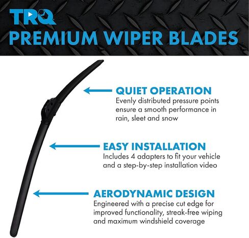 TRQ Premium Windshield Wiper Blades 18 & 26 Inch Silicone Coated & Water Repellent Wipers for Front Windshield Replacement Wiper Blades for Vehicle, Easy-Install Wipers with All-Season Performance in Saudi Arabia