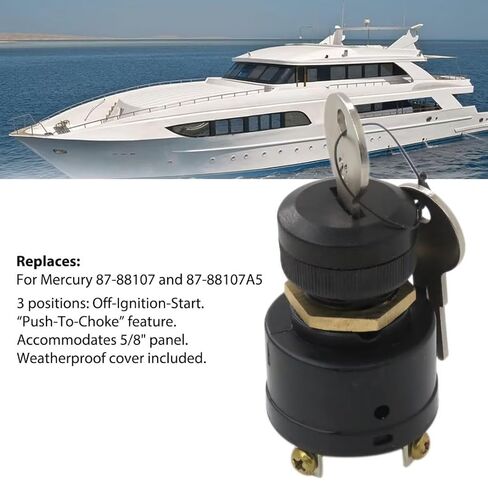 Boat Ignition Key Switch Push to Choke for Mercury Outboard Off-On-Start 6 Terminals in Kuwait
