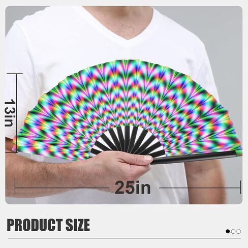 NKG 3 Pack Large Folding Hand Fan, Balck Chinese Kung Fu Tai Chi Fan Nylon-Cloth Fan for Men and Women Performance, Dance, Decorations, Festival, Gift (3, Black) in Kuwait
