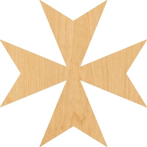 Maltese Cross Laser Cut Out Wood Shape Craft Supply - 4 بوصات in Saudi Arabia