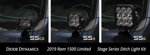 Diode Dynamics Stage Series Backlit Ditch Light Kit متوافق مع RAM 1500 2019-2024 ، Bracket فقط لا شيء in Kuwait