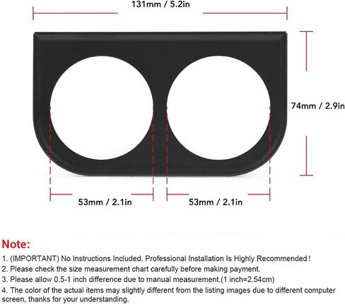 2 ثقب مقياس لوحة ، Universal Console Dashboard Gauge حامل DASH POD 2‑1/16 بوصة 52 مم لوحة MATTER MATTER MATTER Univers in Saudi Arabia