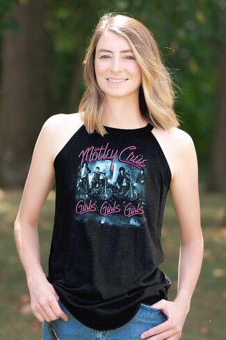 Motley Crue Girls Girls Girls Womens Rocker Tank Top Sleeveless Classic Rock Graphic Tees in Saudi Arabia