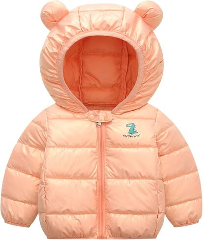 Toddler Baby Boys Girls Hooded Puffer Jacket Winter Warm Outerwear Dinosaur Bear Ears Coats Hooded Winter Clothes in Saudi Arabia