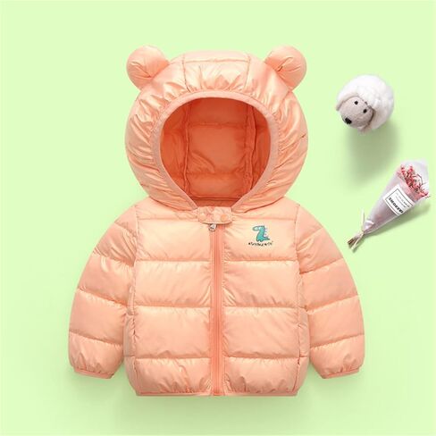 Toddler Baby Boys Girls Hooded Puffer Jacket Winter Warm Outerwear Dinosaur Bear Ears Coats Hooded Winter Clothes in Saudi Arabia