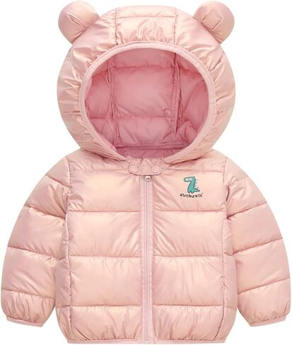 Toddler Baby Boys Girls Hooded Puffer Jacket Winter Warm Outerwear Dinosaur Bear Ears Coats Hooded Winter Clothes in Saudi Arabia