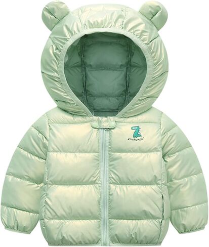 Toddler Baby Boys Girls Hooded Puffer Jacket Winter Warm Outerwear Dinosaur Bear Ears Coats Hooded Winter Clothes in Saudi Arabia