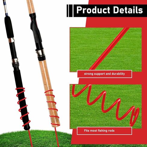 8 Pcs Spiral Fishing Rod Holders Heavy Duty Spiral Pole Holder 1.57 Inch Diameter Metal Bank Fishing Pole Stand Spiral Rod Holder Insert Ground Rest Stand for Fishing on Lakes and Streams (Black) in Saudi Arabia
