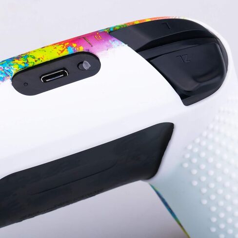 YoRHa غطاء جلدي مرصع بالسيليكون مطبوع فقط لجهاز Nitendo Official Switch Pro Controller x 1 (Skull Graffiti) مع مقابض الإبهام الاحترافية x 8 in Kuwait