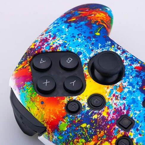 YoRHa غطاء جلدي مرصع بالسيليكون مطبوع فقط لجهاز Nitendo Official Switch Pro Controller x 1 (Beasts) مع مقابض الإبهام الاحترافية x 8 in Kuwait